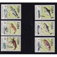 CUBA 1975 SERIE COMPLETA DE ESTAMPILLAS NUEVAS MINT PECES BARCOS